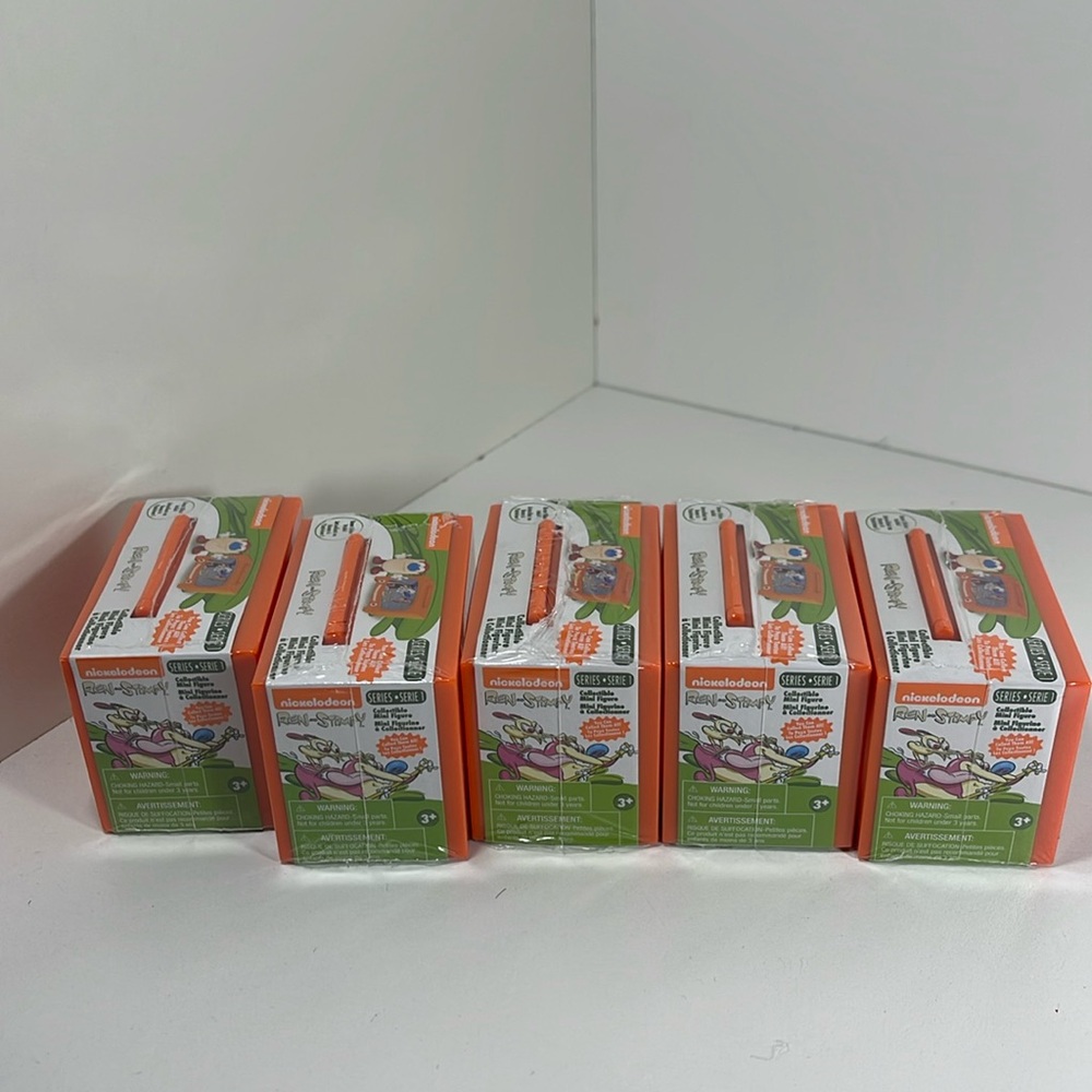 Nickelodeon Ren-Stimpy mini figure blink box lot of 5